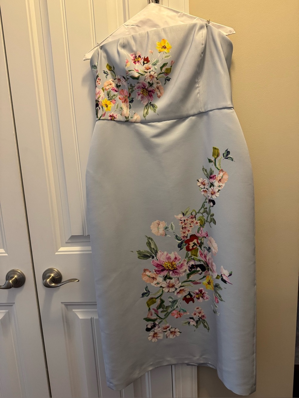 Sachin and Babi Anthropologie strapless floral column midi dress